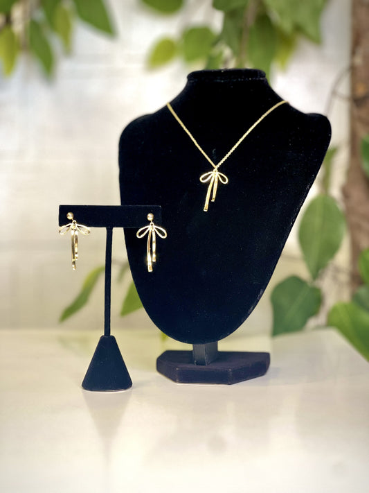 14K GP Coquette Bow Necklace