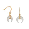 Mother of Pearl Crescent Moon Earrings 14k GP
