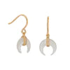 Pearl Crescent Moon Earrings 14k GP