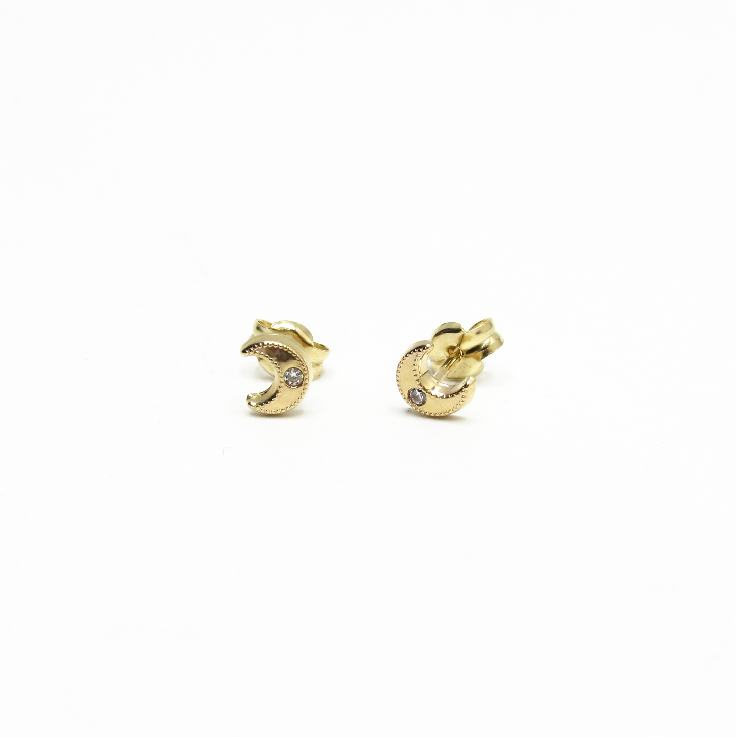 Crescent Moon Stud 14K Gold