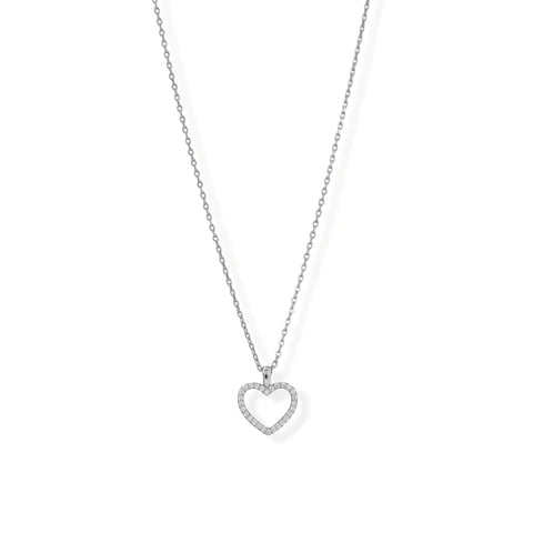 Heart CZ Necklace .925