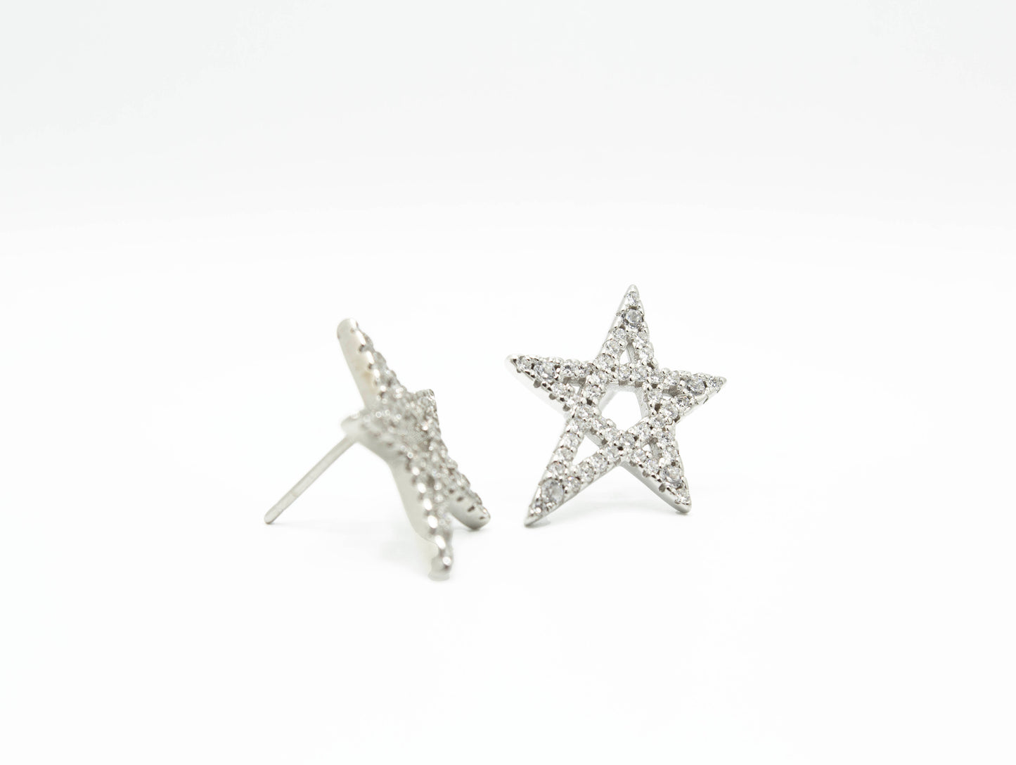 CZ Large Star Studs .925