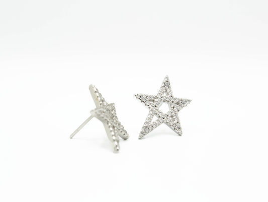 CZ Large Star Studs .925