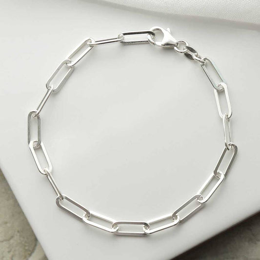 Dainty Paperclip Bracelet .925