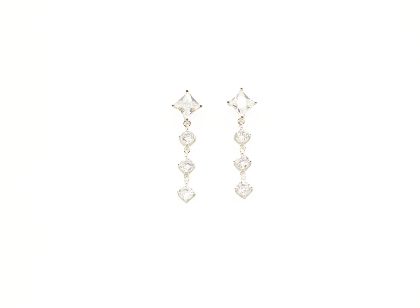 Diamond CZ triple tier earring .925