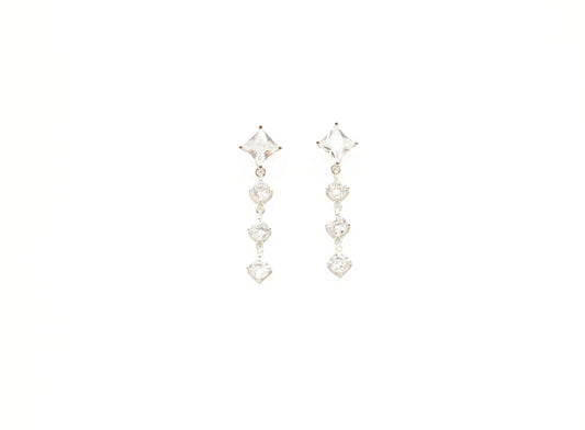 Diamond CZ triple tier earring .925