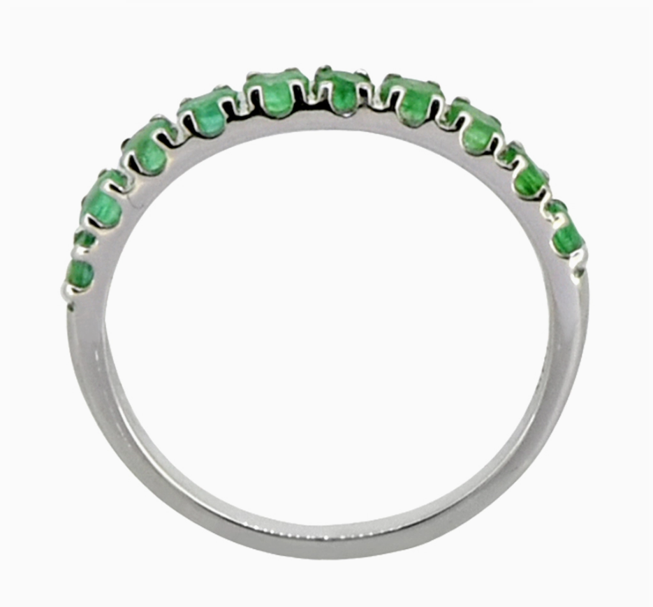 Emerald Semi Band .925 - 10