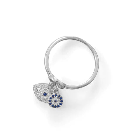 Evil Eye Charm Ring .925