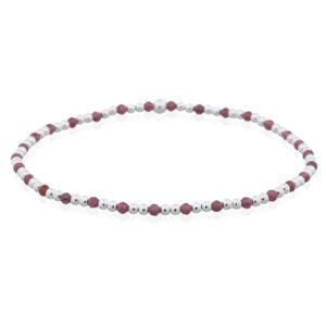 Beaded Garnet Stretchy Bracelet