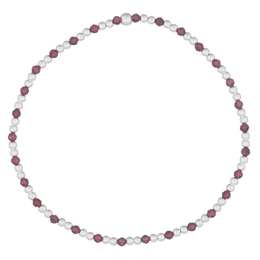 Beaded Garnet Stretchy Bracelet