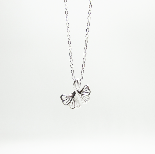 Ginkgo Leaf Necklace .925