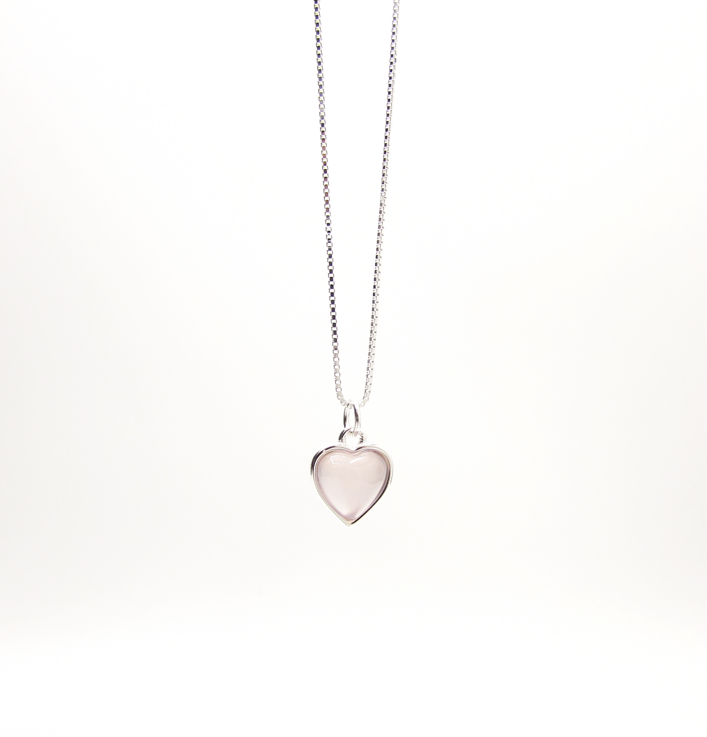 Pink Heart Necklace .925
