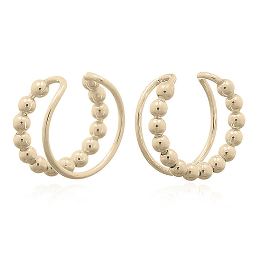 Beaded Double Ear Cuff 14K GP