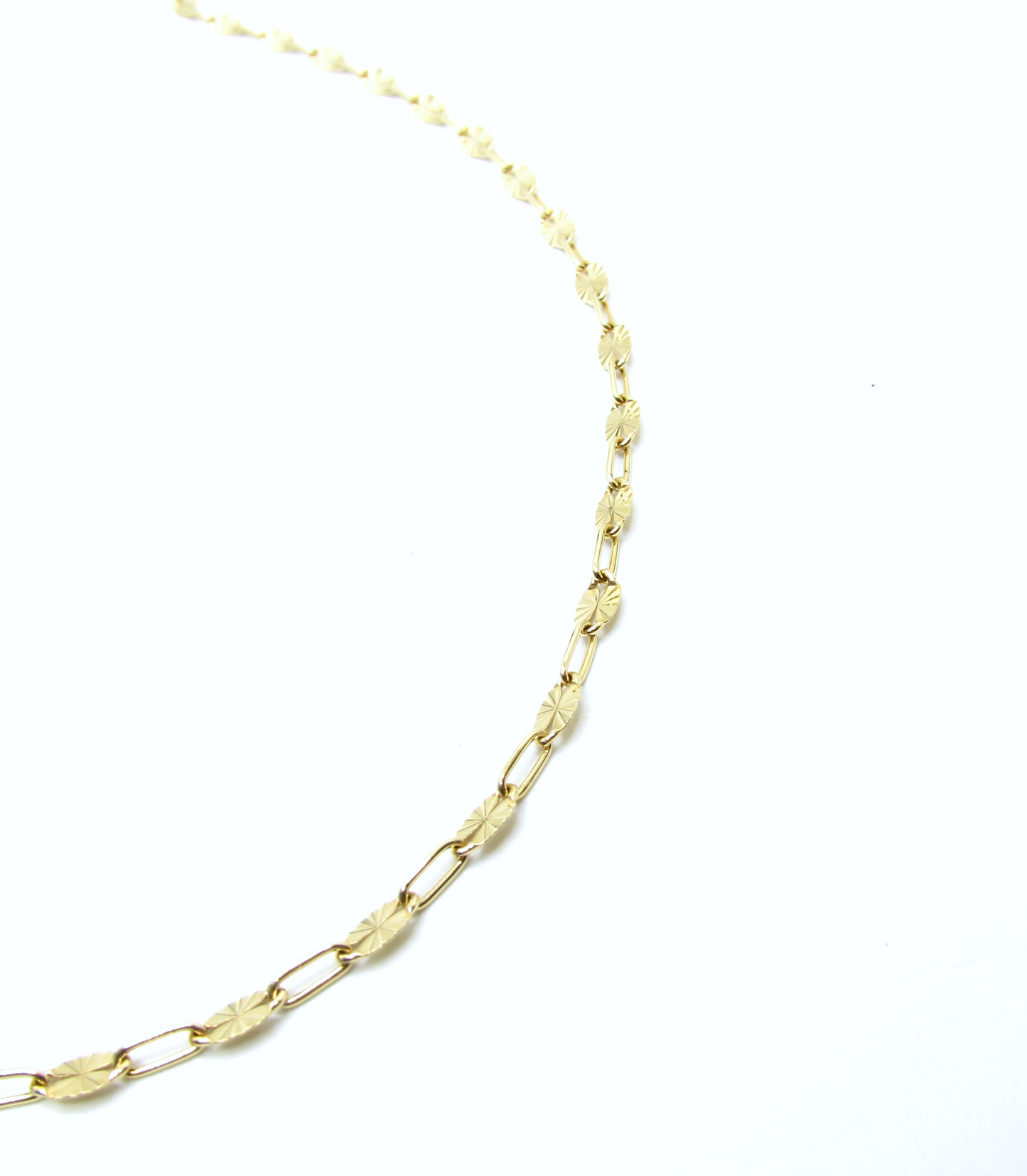 Dapped Paperclip Chain 14K GF