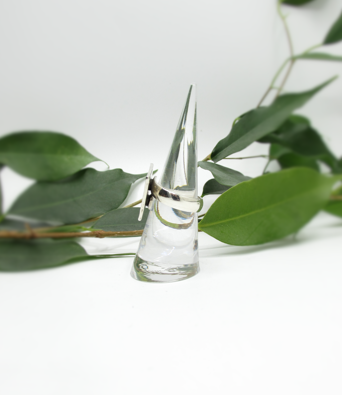 Handmade Hammered Square Ring .925