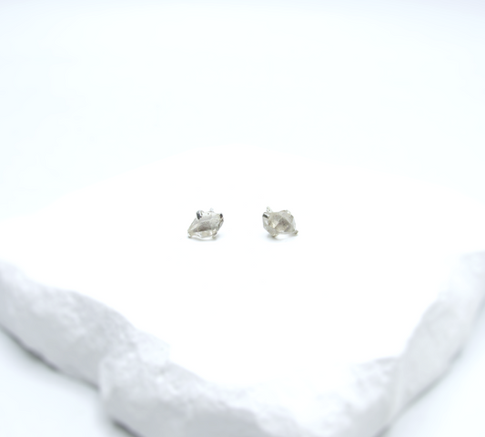 Herkimer Birthstone Stud Earrings – Sterling Silver