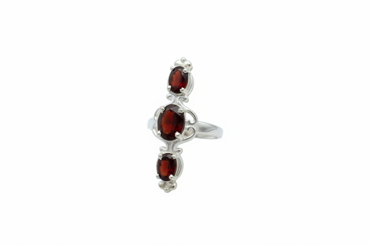 House of Garnet Ring | Sterling Silver