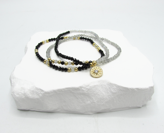 Yang Spinel x Labradorite Stretchy Bracelet