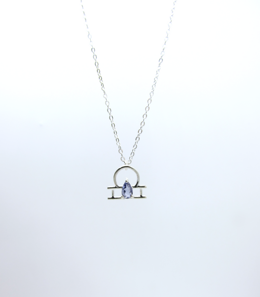 Libra Zodiac Pendant - Iolite – Sterling Silver