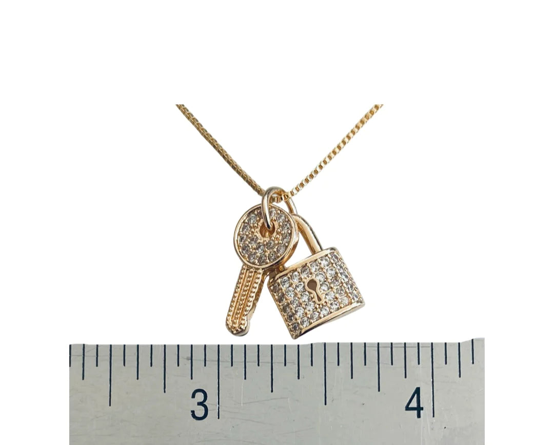 Lock and Key Necklace 14k GF
