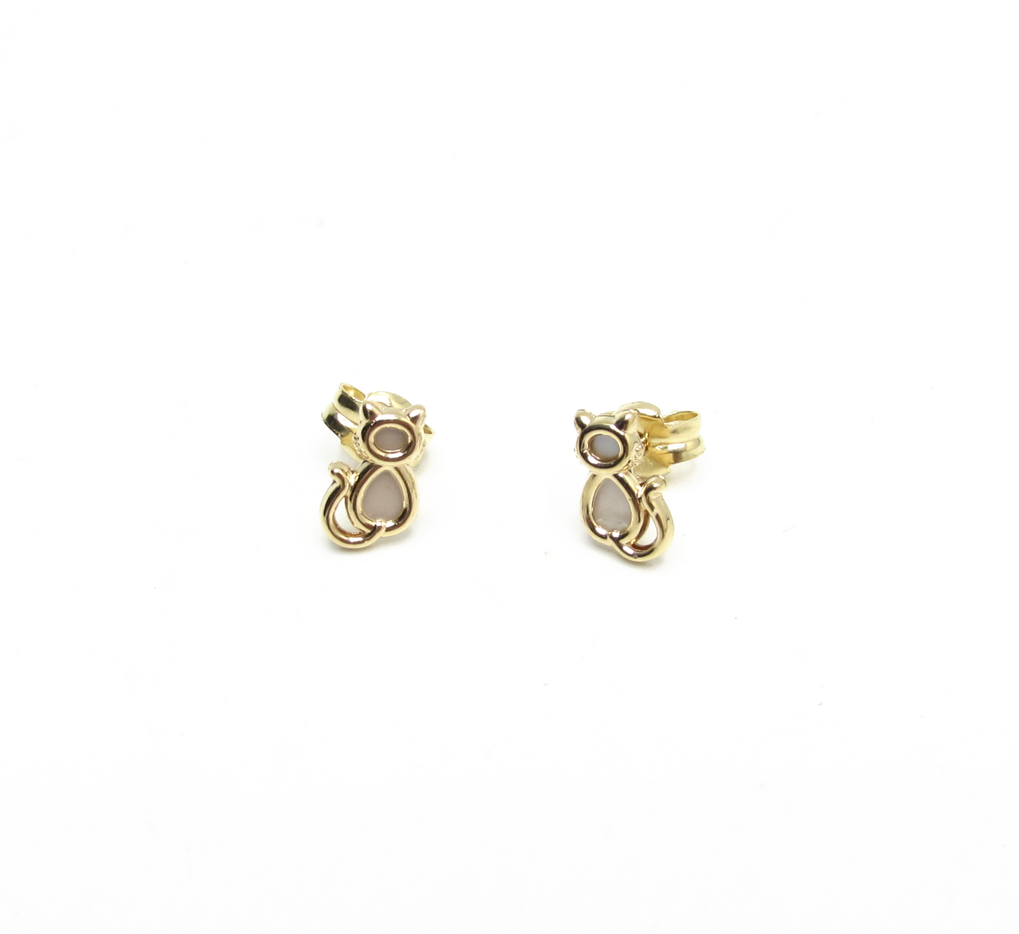 Meow Life Cat Studs 14K Gold