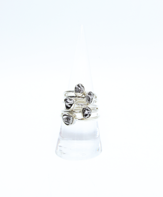 Raw Meteorite Stacking Ring – Sterling Silver