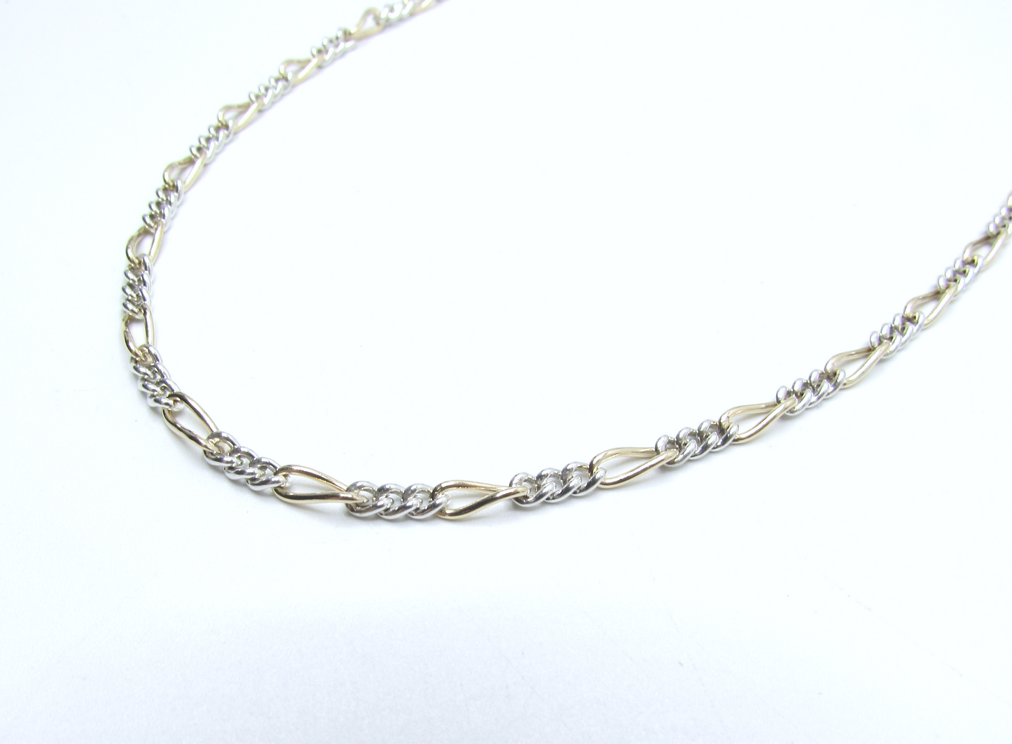 Mixed Metal Figaro Chain