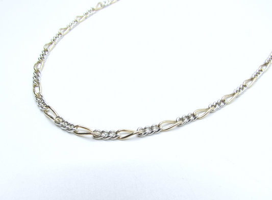 Mixed Metal Figaro Chain