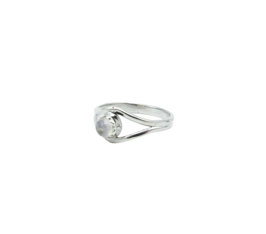 Rainbow Moonstone Evil Eye Ring | .925 Sterling Silver