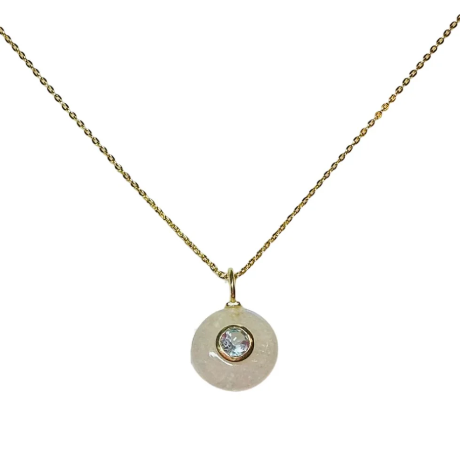 Moonstone Gaia Necklace Round 18K GP