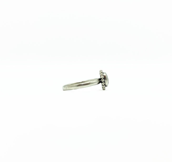 MOP Mini Dotted Circle Ring .925