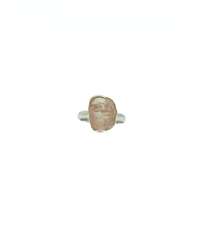 Raw Morganite Ring .925