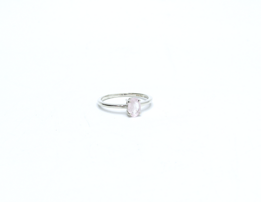 Faceted Morganite Ring – Sterling Silver