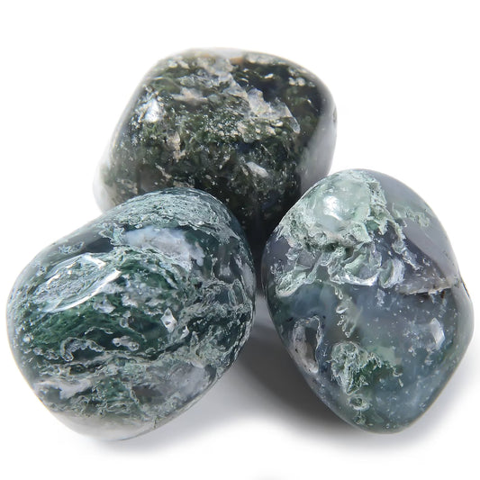 Moss Agate Tumbled Pocket Stone