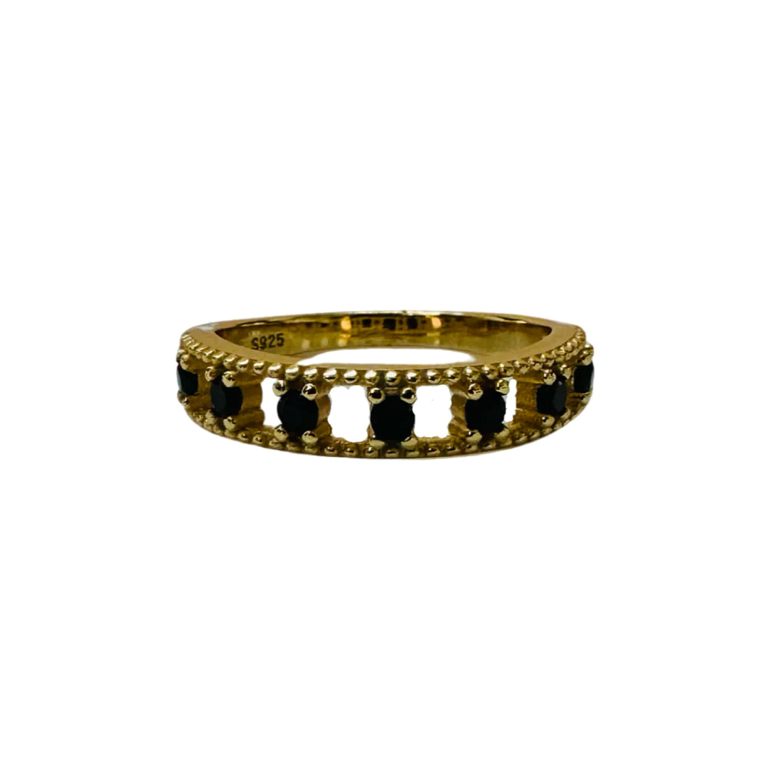 Black CZ Ring 14K GP