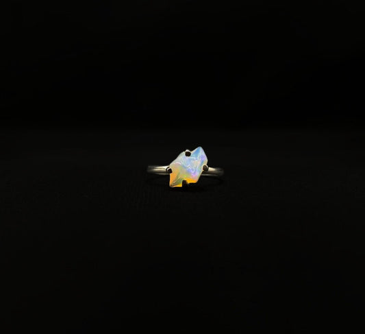 Ethiopian Opal Freeform Prong Ring .925