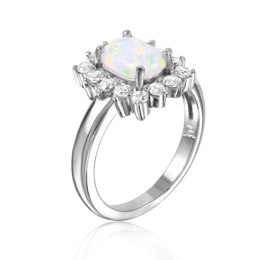 Opal Wreath Solitaire Ring .925