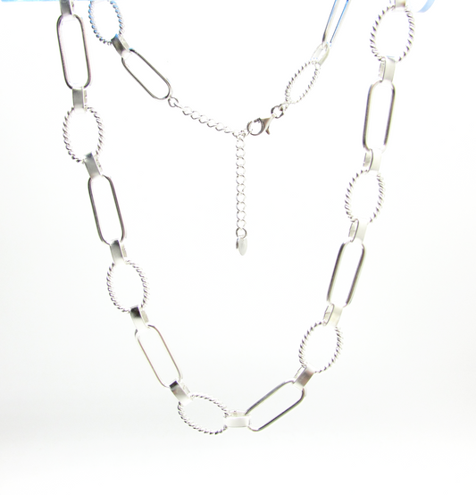 Oval & Rectangle Choker Necklace .925
