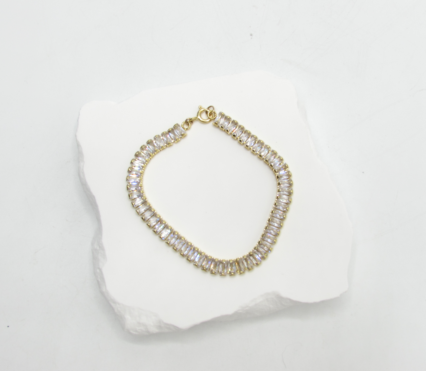 Paneled Bling Bracelet 14K GP