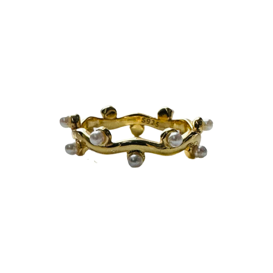 Pearl Branch Ring 18K GP 7