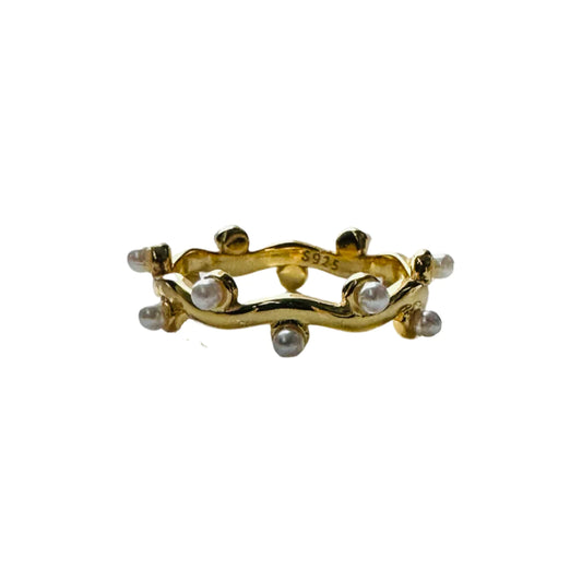 Pearl Branch Ring 18K GP 7
