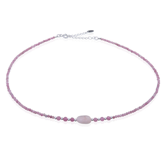 Pink Tourmaline Stone Bracelet .925