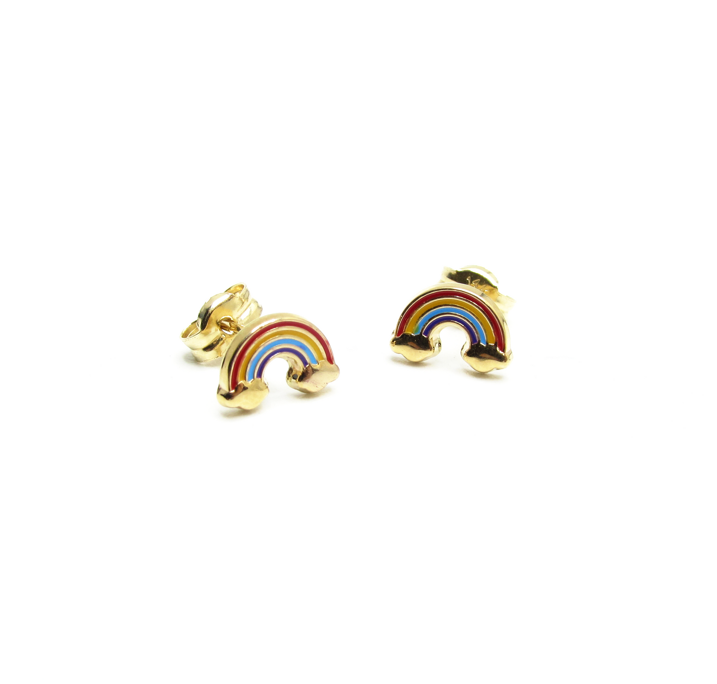 Rainbow Studs 14K Gold