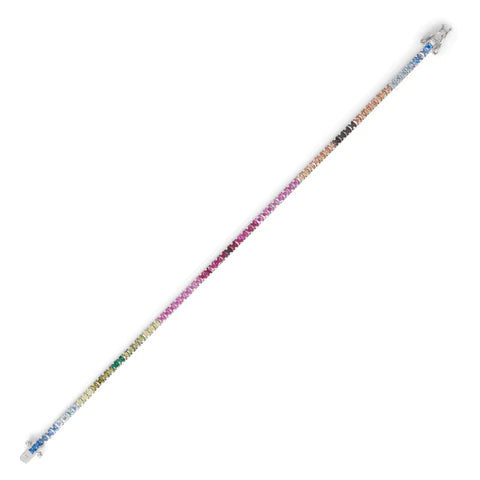 Rainbow Tennis Bracelet .925 Sterling Silver