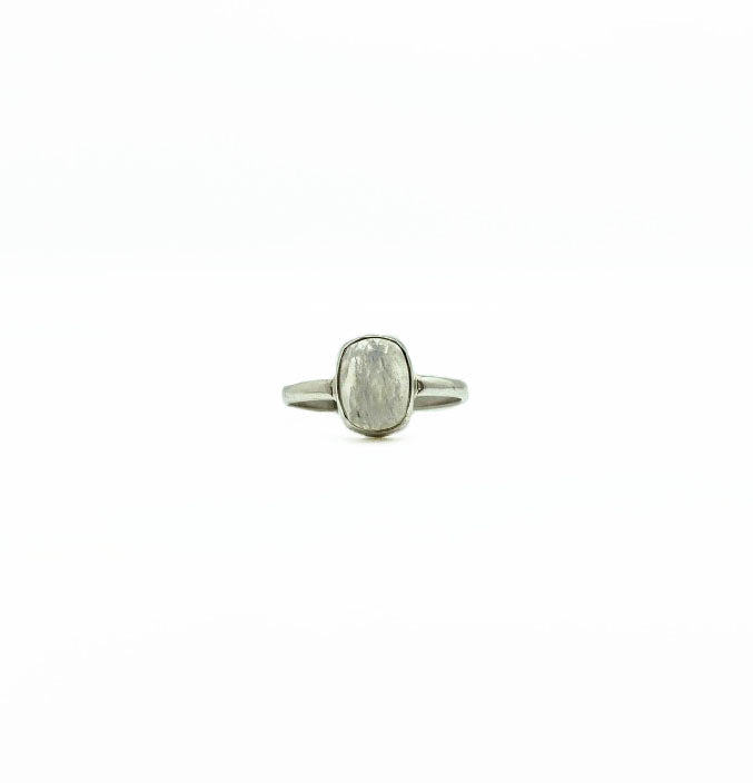 Rainbow Moonstone Mini Square Ring .925