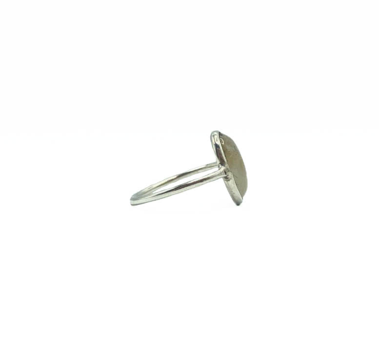 Rutilated Quartz .925 Ring Round Small