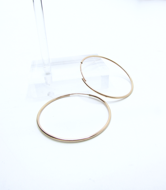 Rose Gold Hoop Earrings 14K GF - 38mm
