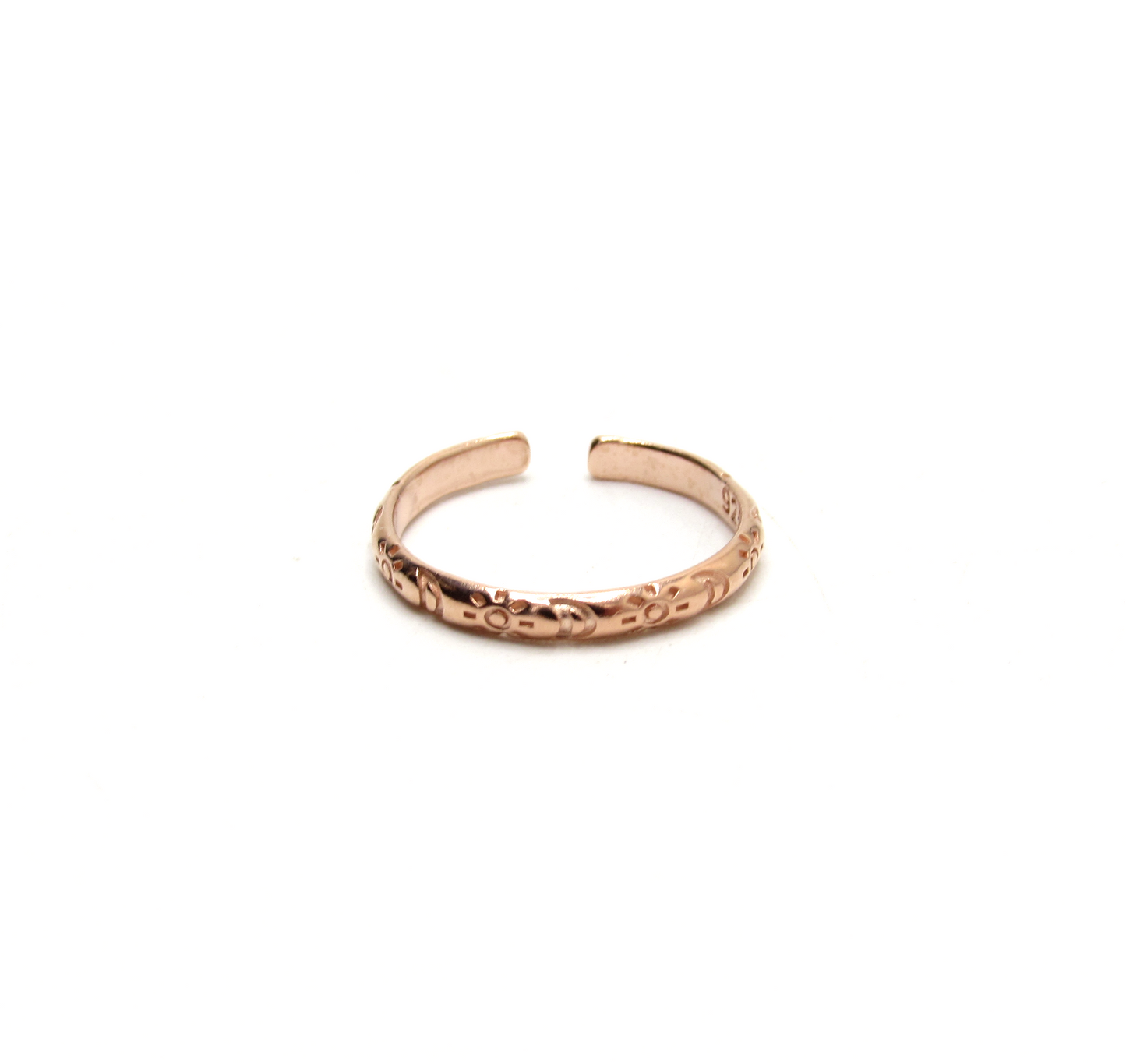 Rose Gold Etched Toe Ring