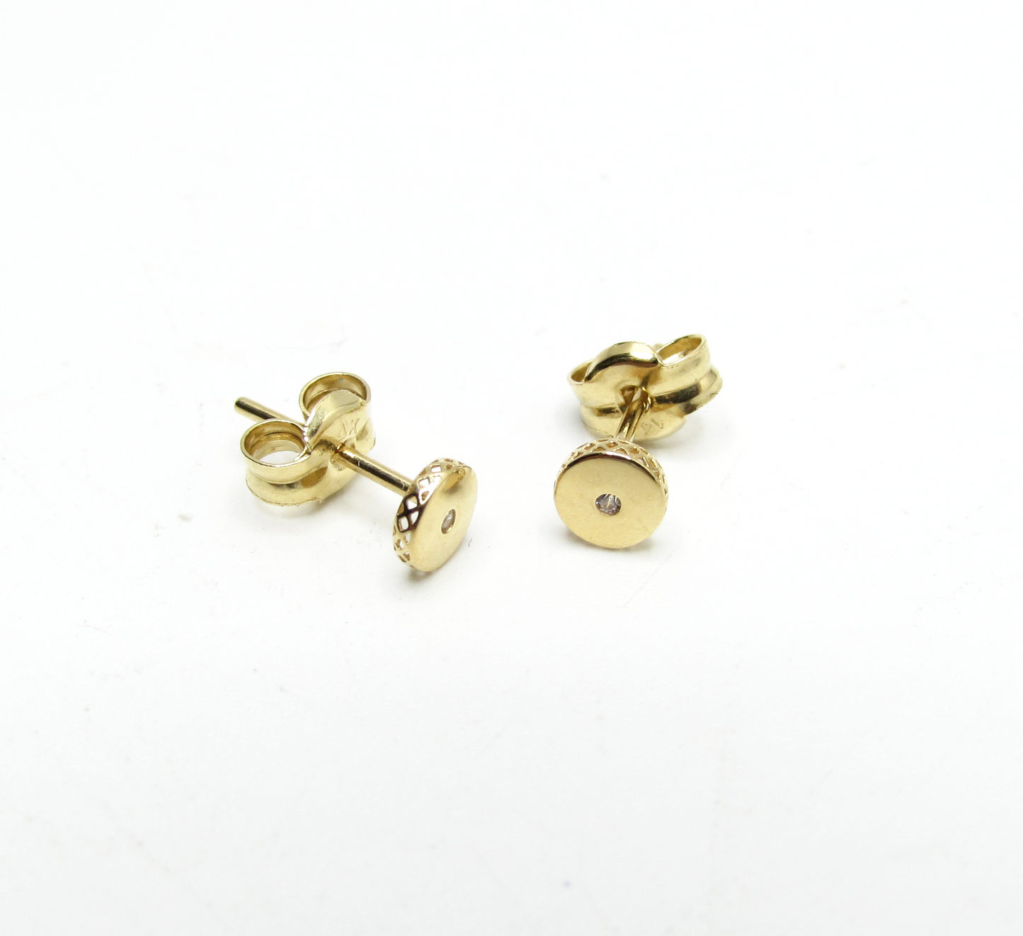 Round CZ Studs 14K Gold