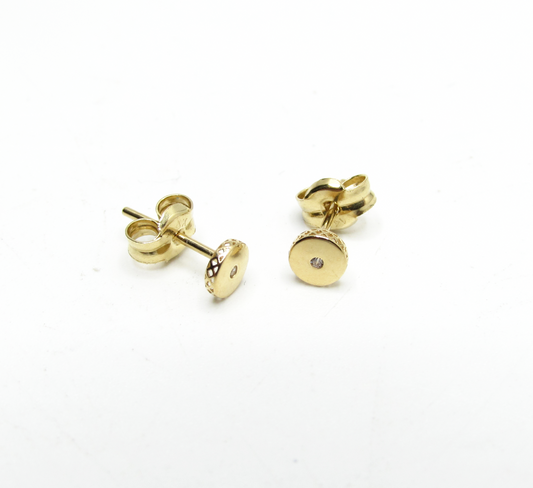 Round CZ Studs 14K Gold